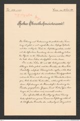 k.k. naturhistorisches Hofmuseum, Intendanzakten 1885-1896 (Hauer), Aktenzahl Z.354.a/1888, Seite 1